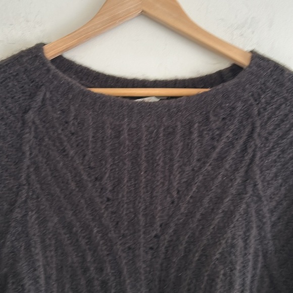Free People Black Knit Eyelet Crewneck Carter Pullover Women's Size Small - Picture 3 of 14